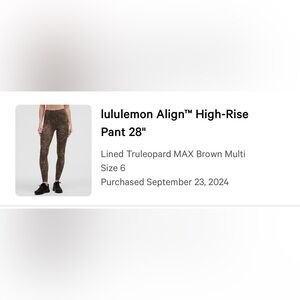 Lululemon align 28” leopard leggings